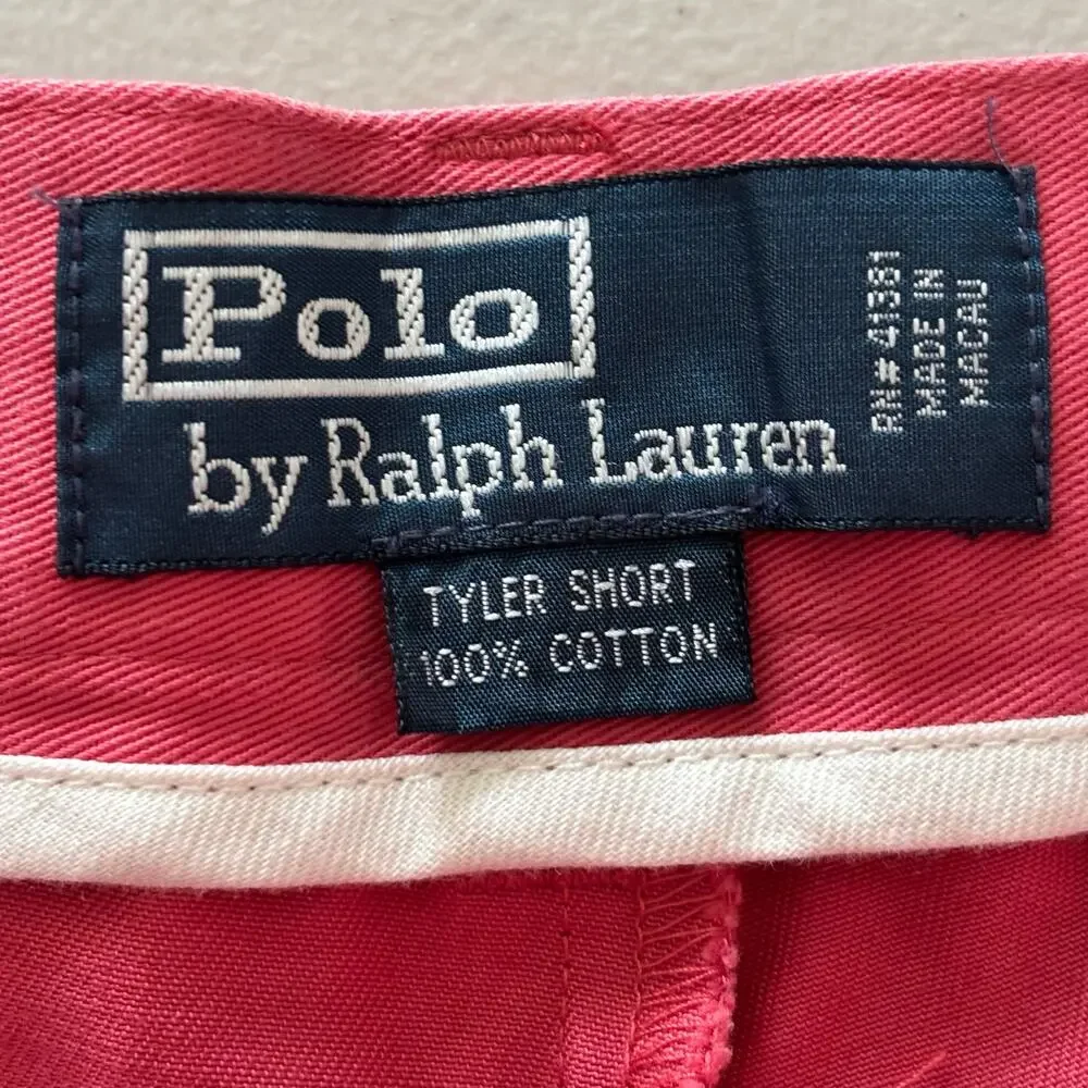 Polo by Ralph Lauren Shorts‎ Men's Size 38 Red Cotton Casual Walking Chino Tyler